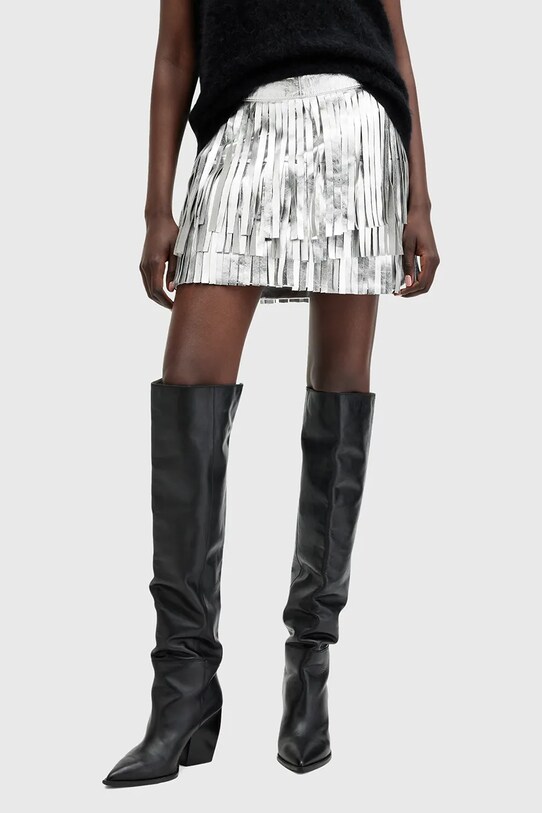 Sukně AllSaints AISHA W076RB stříbrná SS25