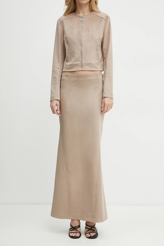 Sukňa Guess TARQUINIA látka béžová W5RD51.WE0L0