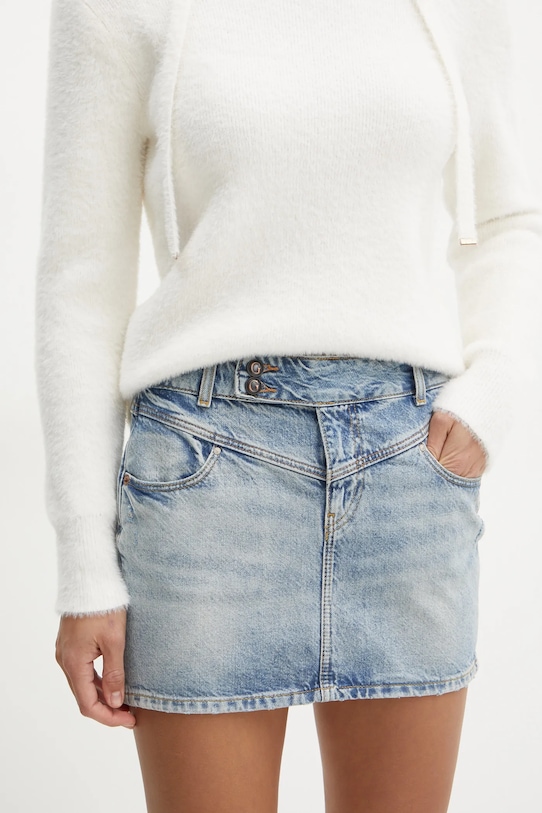 Traper suknja Guess NANI bez uzorka plava W5RD96.D5LR1