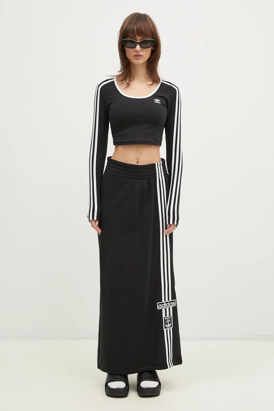 adidas Originals spódnica bawełniana MAXI SKIRT JC8538 czarny