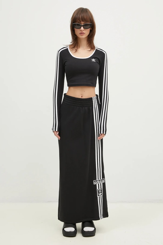 adidas Originals cotton skirt MAXI SKIRT JC8538 black