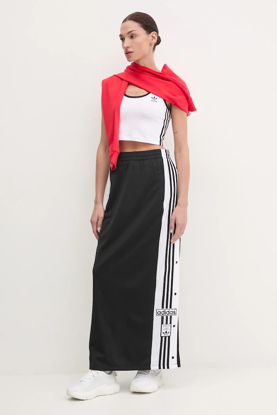 Φούστα adidas Originals Adibreak Adicolor Maxi Skirt εμπριμέ μαύρο JD0923
