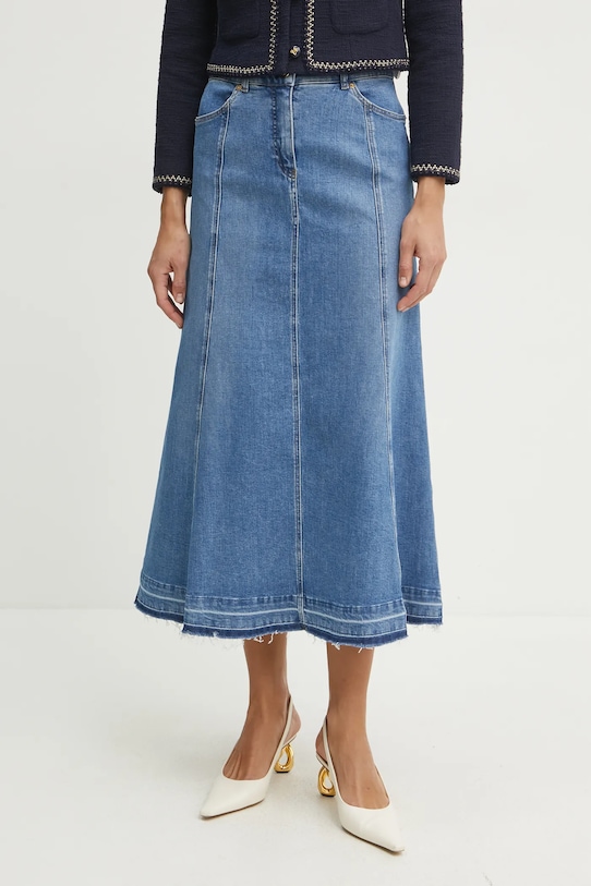 Luisa Spagnoli spódnica bawełna niebieski 541805