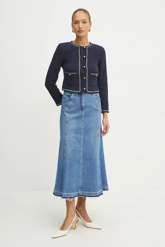 Luisa Spagnoli spódnica 541805 niebieski SS25