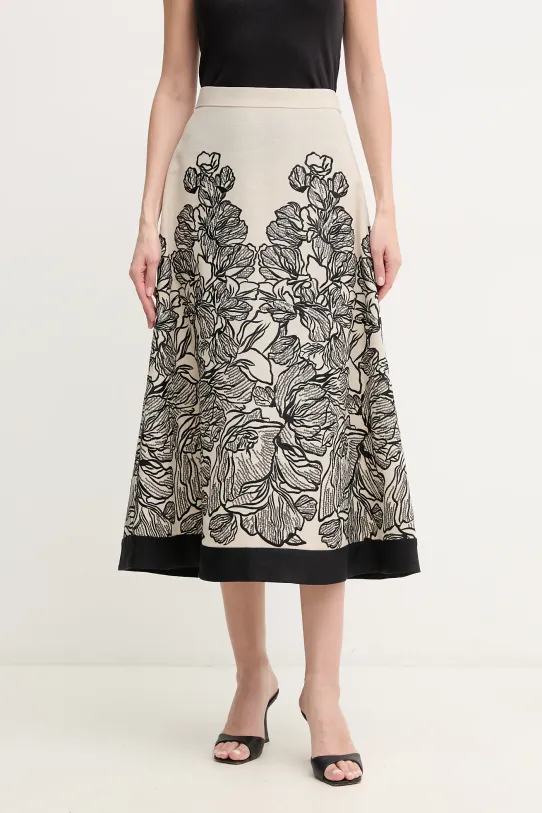 Sukňa Luisa Spagnoli látka béžová 541990