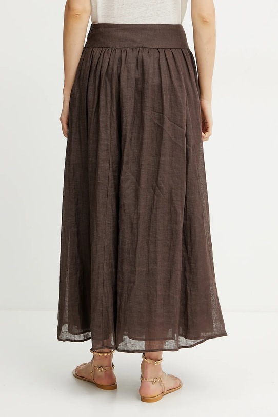 Odzież Luisa Spagnoli spódnica lniana 542137 brązowy