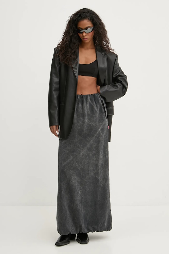 Bavlnená sukňa Diesel A16098.0BMBK sivá SS25