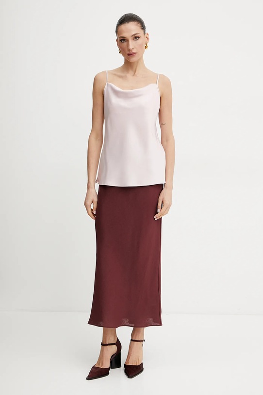 Lanena suknja Marella Emme by Marella 2515101032 bordo SS25