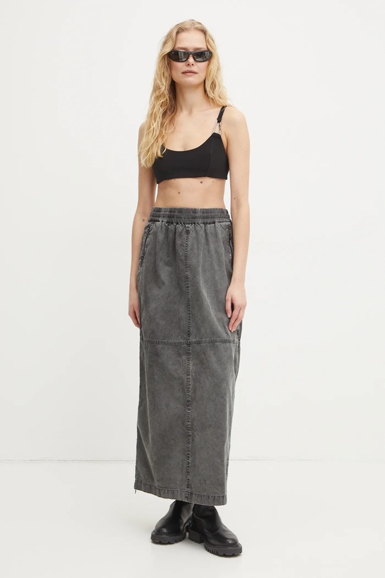 Хлопковая юбка Diesel O-HAZEL-Q2 SKIRT A17384.0NJBP серый SS25