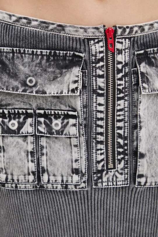 Бавовняна спідниця Diesel M-MERYN SKIRT сірий A17470.0QMAN