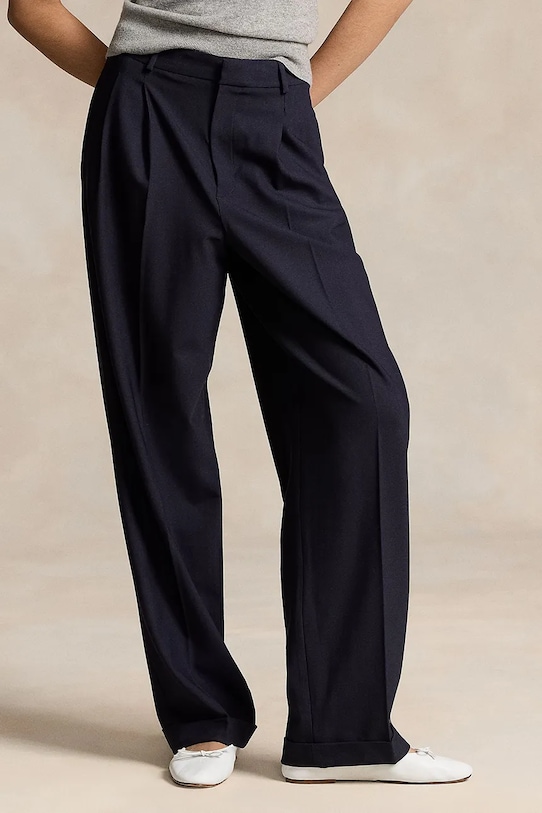 Μάλλινο παντελόνι Polo Ralph Lauren WSTN PT 211891071 σκούρο μπλε SS25