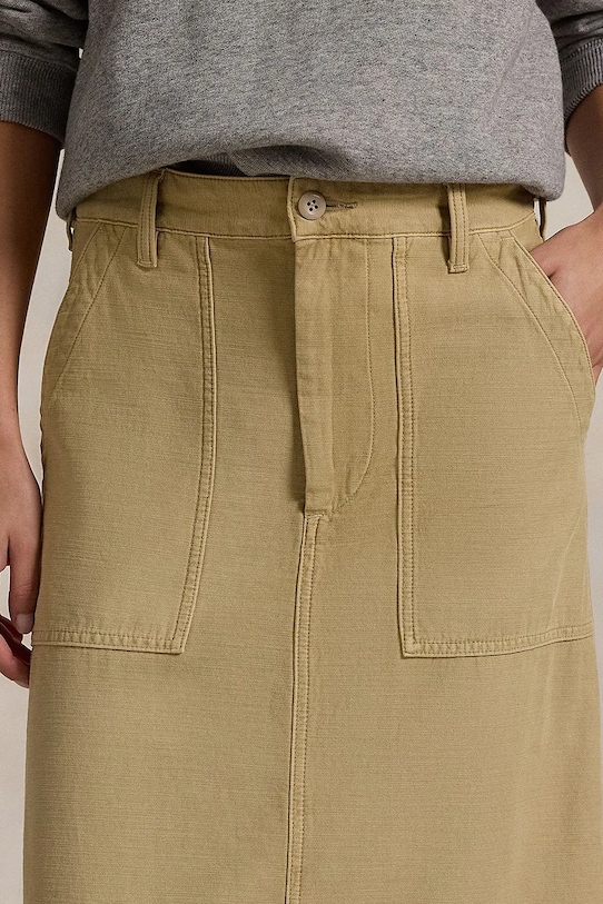 Pamučna suknja Polo Ralph Lauren RICKY MD SK bež 211959051