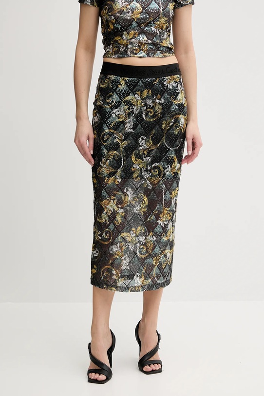 Versace Jeans Couture fustă imprimeu negru 78HAE806.JS443