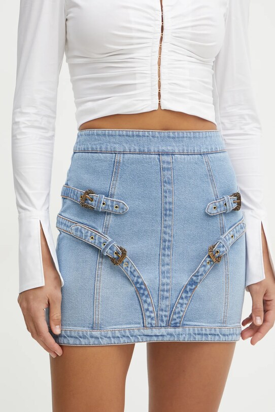 Traper suknja Versace Jeans Couture bez uzorka plava 78HAE850.DW009L01