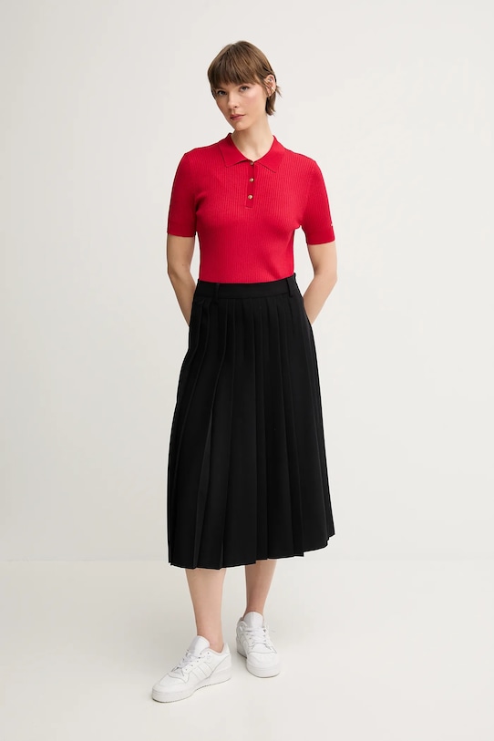 Sisley fustă 4KVXL002M negru SS25