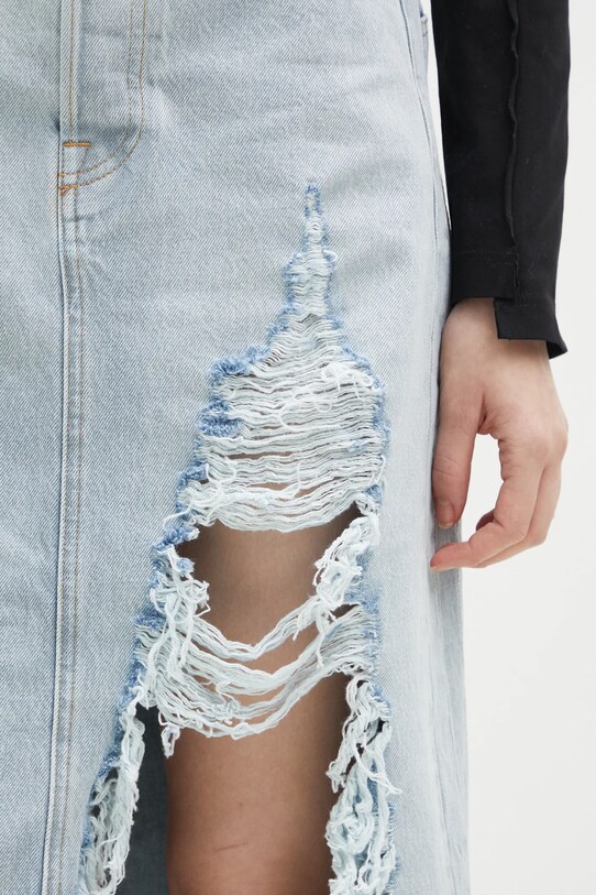 Джинсовая юбка VETEMENTS Destroyed Denim Maxi голубой WA66SK510L