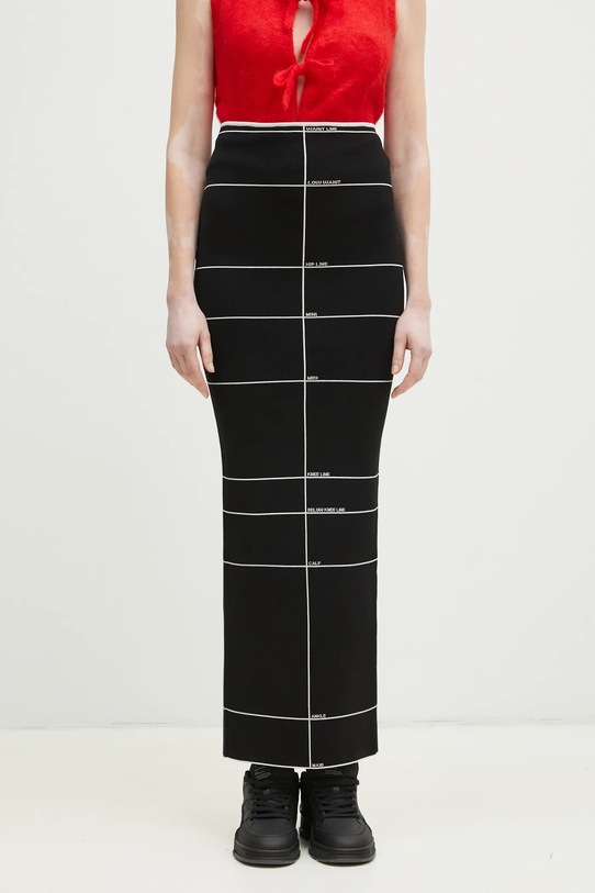 VETEMENTS skirt Knitted Maxi pencil skirt black WA66KN120X