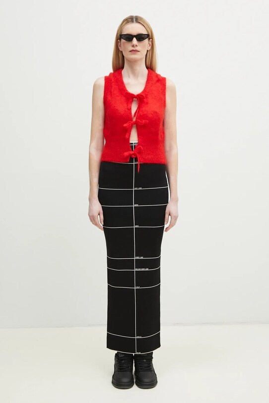Sukňa VETEMENTS Knitted Maxi WA66KN120X čierna