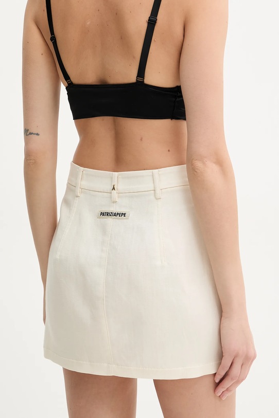 Odzież Patrizia Pepe spódnica z domieszką lnu 2G1008.A052 beżowy