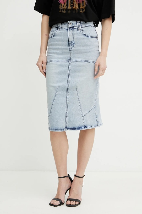 Patrizia Pepe spódnica jeansowa z elastanem niebieski 2G1022.D092