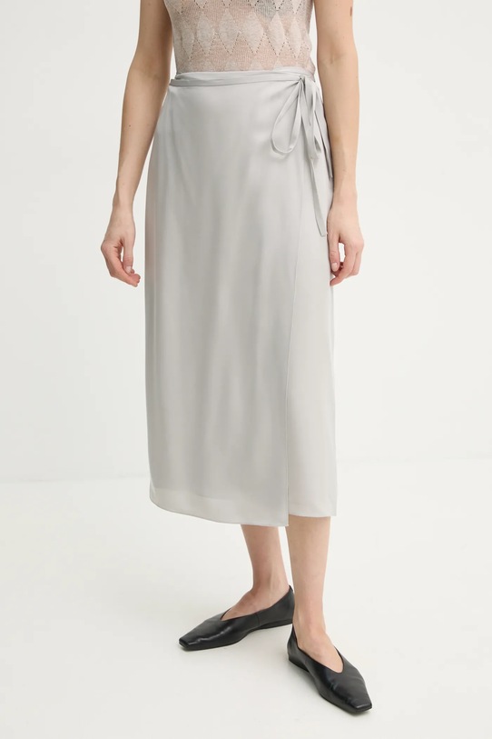 Hedvábná sukně Theory midi šedá O1102303
