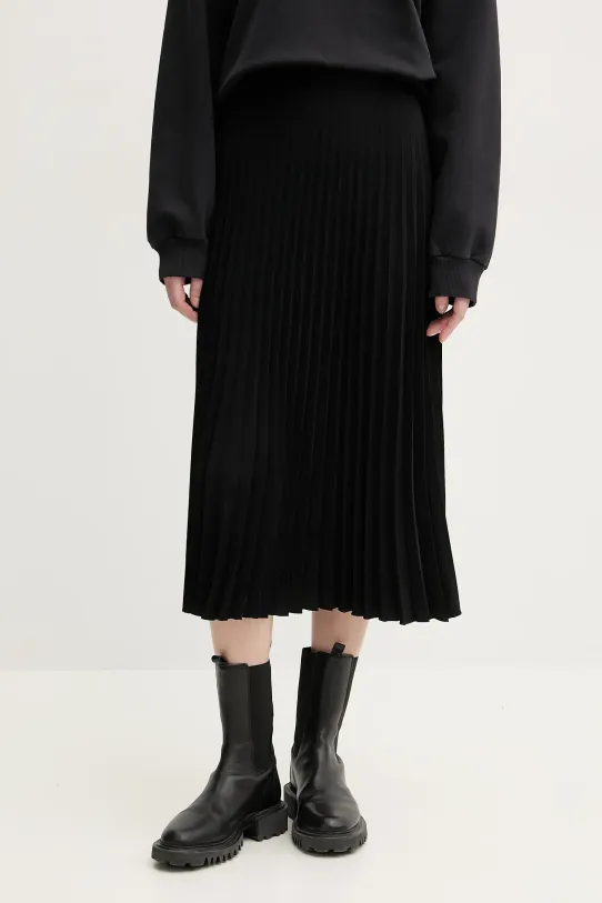 MM6 Maison Margiela gonna midi nero S52MA0198.S43455