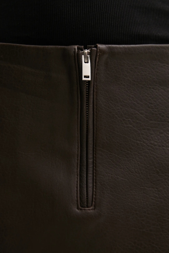 Kožená sukňa Remain hnedá 502395575