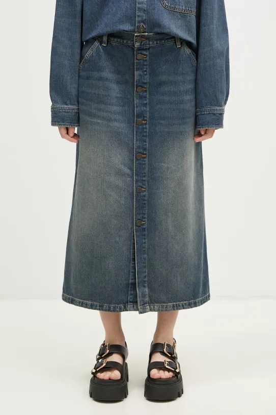 Rifľová sukňa Carhartt WIP Marvin Skirt látka modrá I034647.014Q