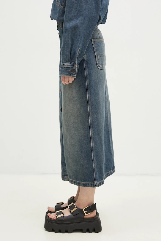 Rifľová sukňa Carhartt WIP Marvin Skirt I034647.014Q modrá SS25