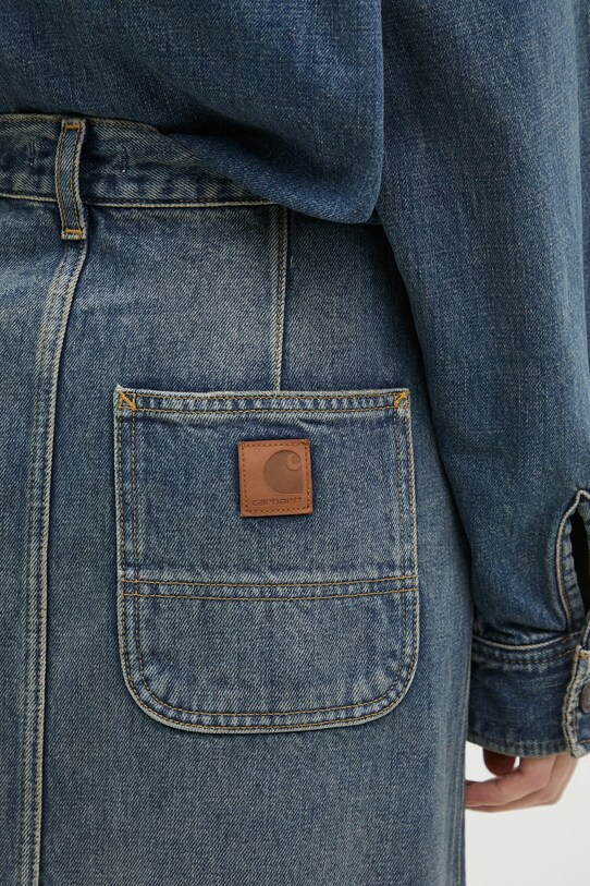 Rifľová sukňa Carhartt WIP Marvin Skirt modrá I034647.014Q