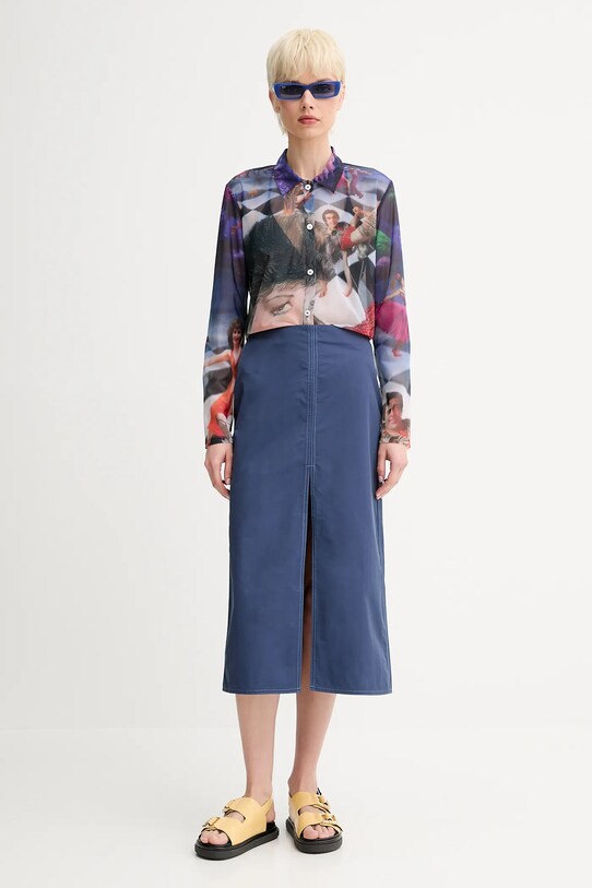 Sunnei gonna RTWWSKR024 blu navy SS25