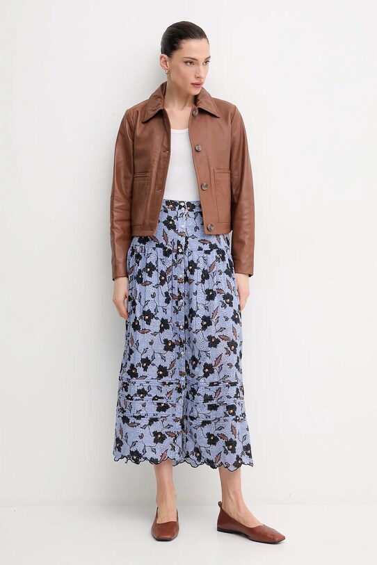 Pepe Jeans fustă din bumbac ENODIA PL901193 albastru SS25