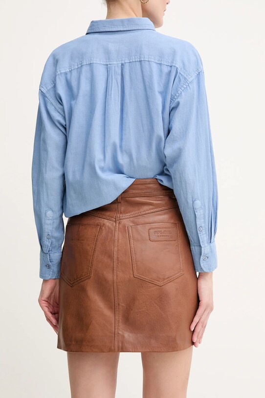 Îmbrăcăminte Pepe Jeans fustă de piele HILLARY SKIRT PL901203 maro
