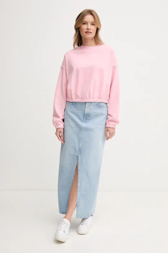 Pepe Jeans spódnica jeansowa bawełniana MAXI SKIRT HW STUD PL901211R niebieski SS25