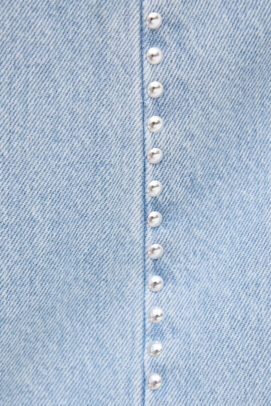 Bavlnená rifľová sukňa MAXI SKIRT HW STUD PL901211R modrá