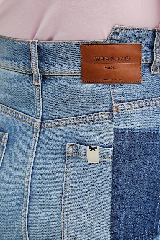 Weekend Max Mara fustă din bumbac denim albastru 2515101061600