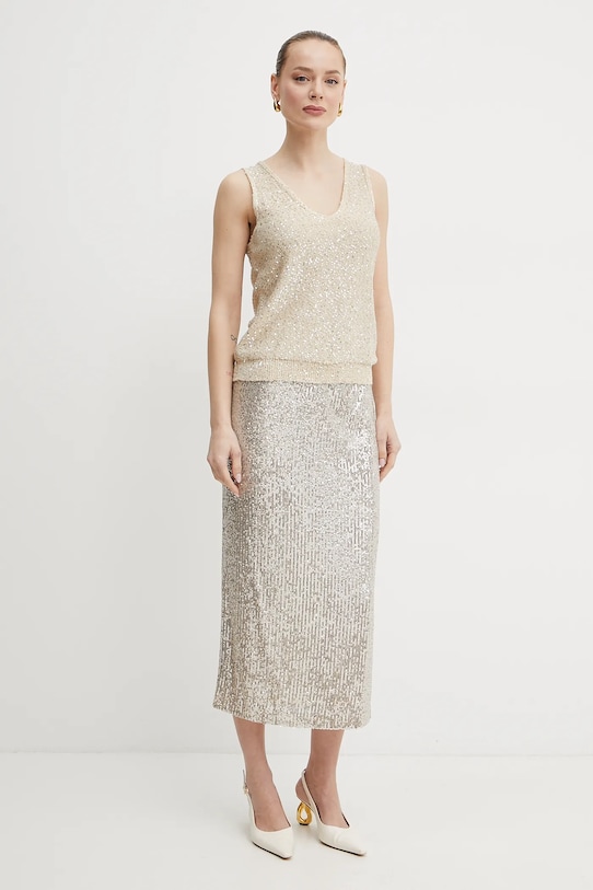 Weekend Max Mara fusta 2515771011600 argintiu SS25