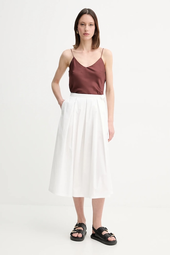 Хлопковая юбка Weekend Max Mara 2515101032600 белый SS25