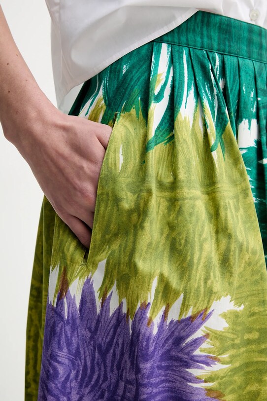 Weekend Max Mara fustă din bumbac verde 2515101036600