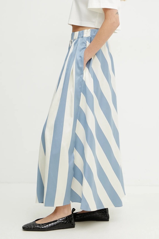 Sukňa s prímesou hodvábu Weekend Max Mara látka modrá 2515101062600