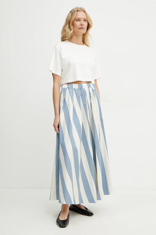 Sukňa s prímesou hodvábu Weekend Max Mara 2515101062600 modrá SS25