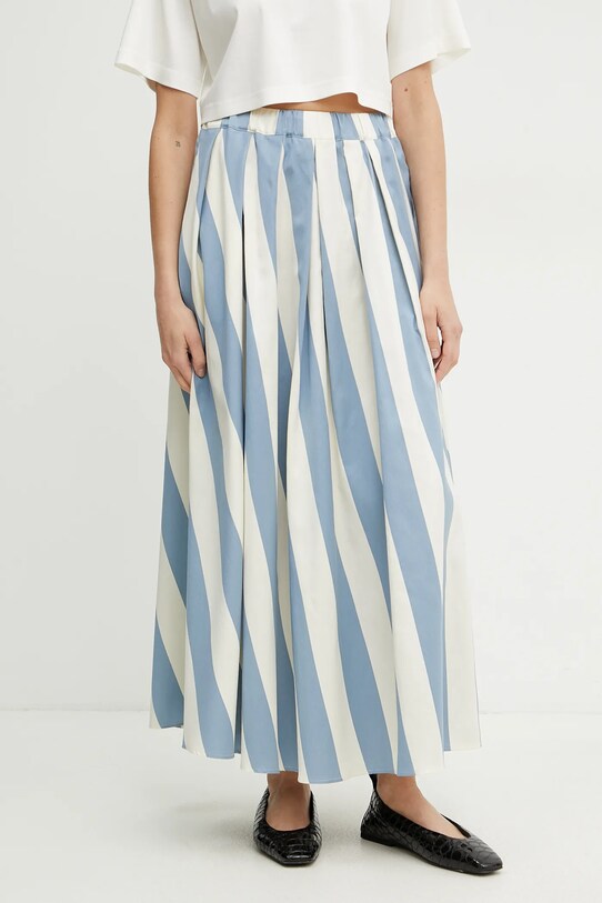 Weekend Max Mara fustă din mătase albastru 2515101062600