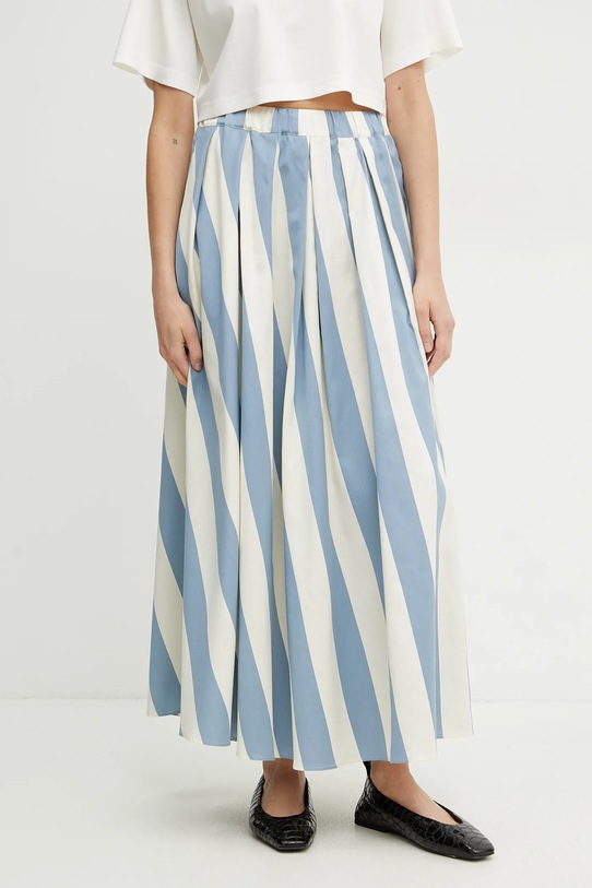 Sukňa s prímesou hodvábu Weekend Max Mara modrá 2515101062600