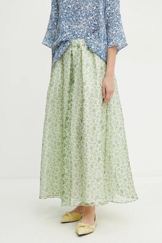 Hedvábná sukně Weekend Max Mara midi zelená 2515101072600