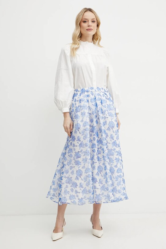 Μεταξωτή φούστα Weekend Max Mara με μοτίβο μωβ 2515101072600
