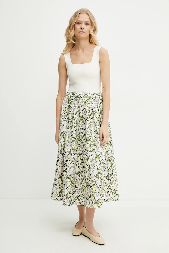 Хлопковая юбка Weekend Max Mara 2515101092600 бежевый SS25