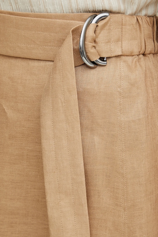 Lanena suknja Max Mara Leisure bež 2516101018600