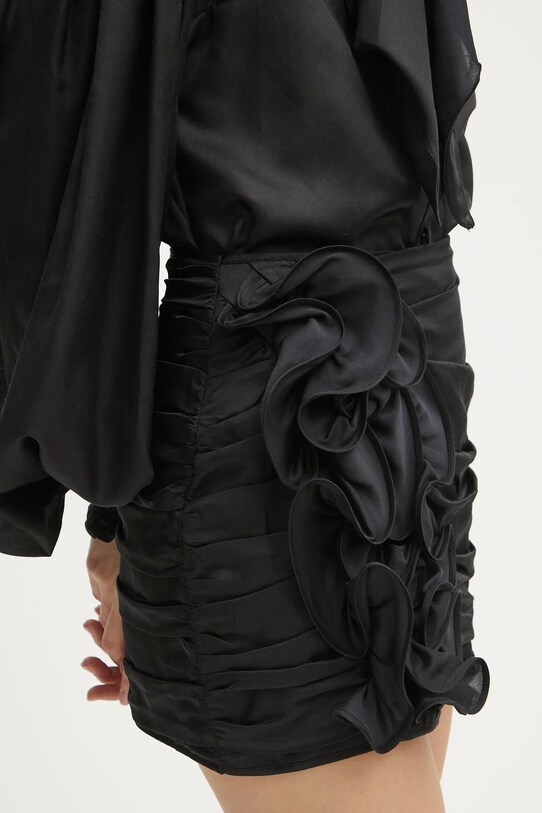 Charo Ruiz Ibiza spódnica z domieszką jedwabiu Gian tkanina czarny 256400