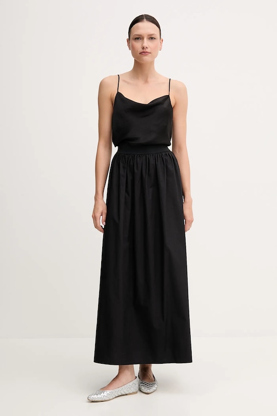 United Colors of Benetton spódnica bawełniana 4TPUD004I czarny SS25