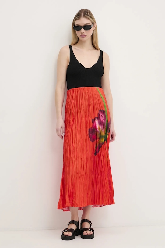 Desigual spódnica FOLLET 25SWFW06 pomarańczowy SS25